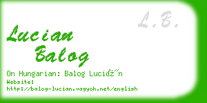 lucian balog business card
